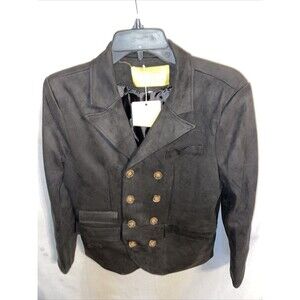 Rene Lion Women’s Dressy Blazer Size Medium Black Double Breasted Business NWT